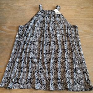 Loft sleeveless Halter Top Black/White Size SP NWT